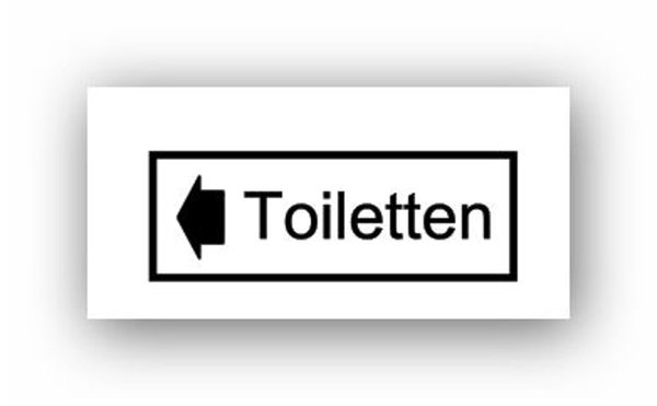 Hinweisaufkleber Toiletten