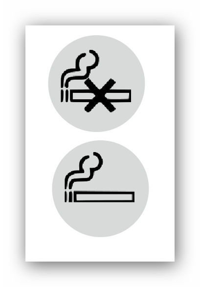 Hinweisaufkleber, Smoke/No Smoke