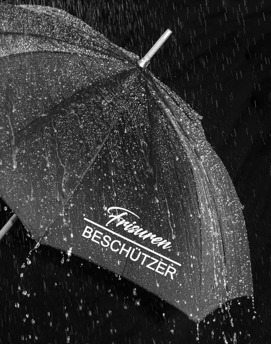 Regenschirm "Frisurenbeschützer"